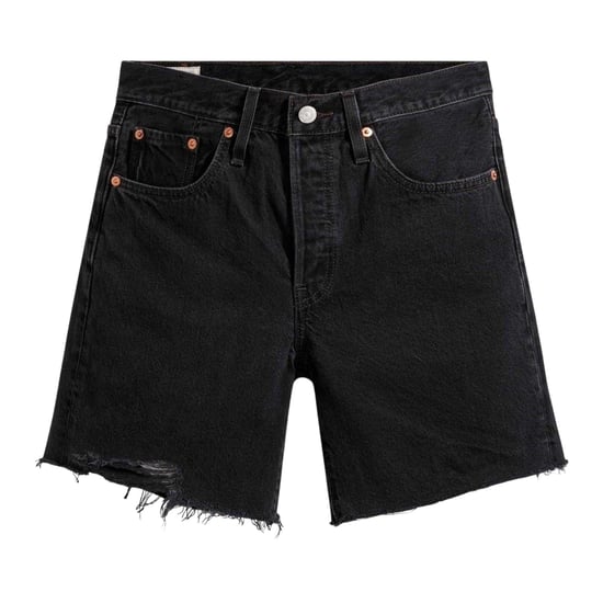 Levis Dames/Dames 501 Denim Mid Thigh Jean Shorts (Zwart) - Image 2
