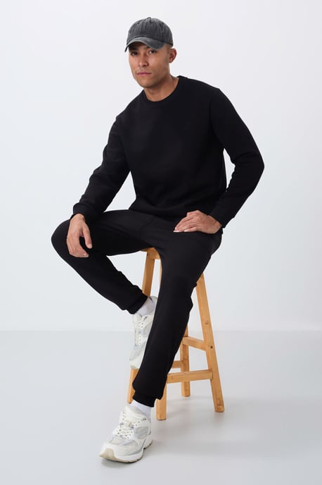 Heren katoen-polyester fleece sweatshirt en broekset - Image 1