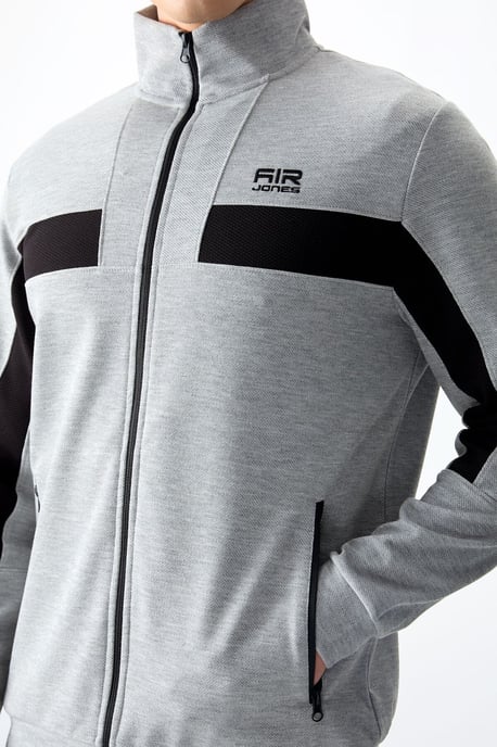Men's Color Block Fleece Sweatshirt And Pants Set - Image 2