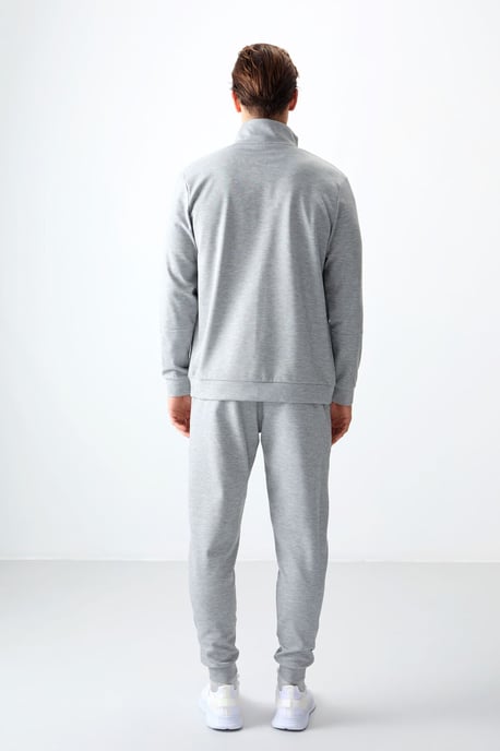 Men's Color Block Fleece Sweatshirt And Pants Set - Image 5