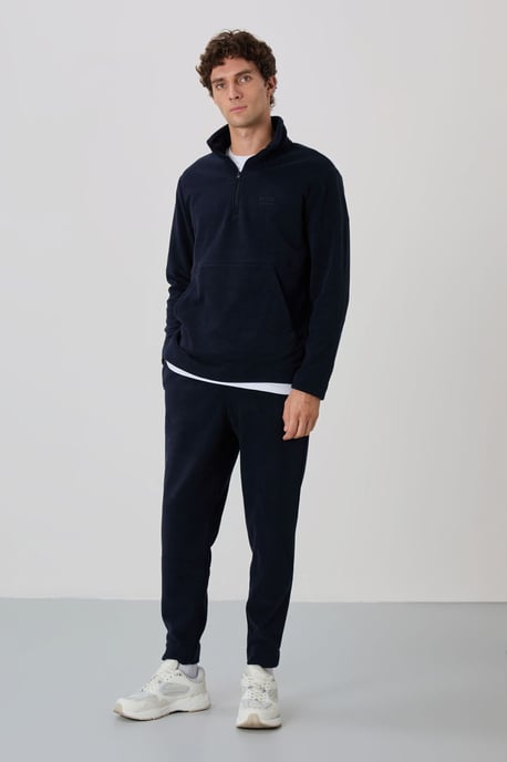 Heren Polyester Fleece Sweatshirt En Broek Set - Image 4