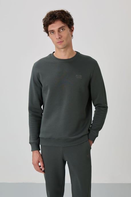 Herrtröja och byxor i bomull-polyester fleece-set - Image 2