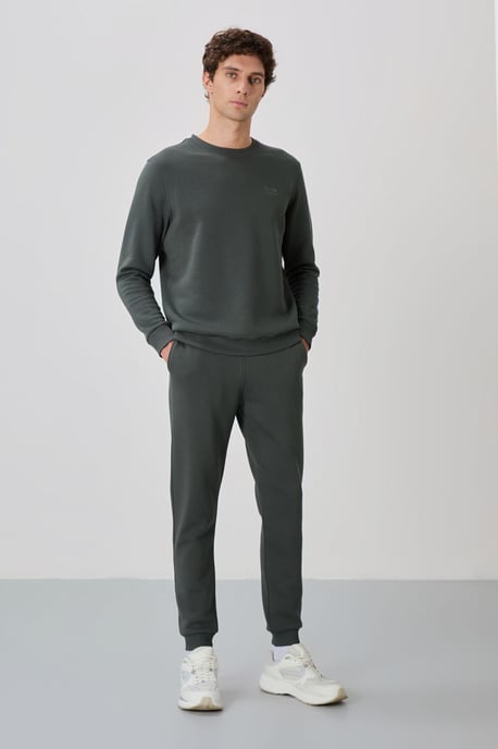 Herrtröja och byxor i bomull-polyester fleece-set - Image 4