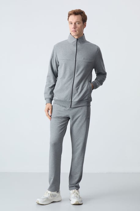 Heren Sweatshirt met Ritskraag en Broek Set - Image 1