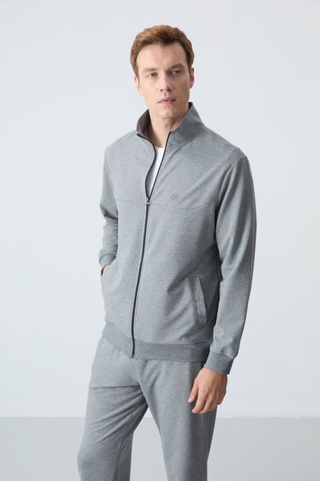 Heren Sweatshirt met Ritskraag en Broek Set - Image 2