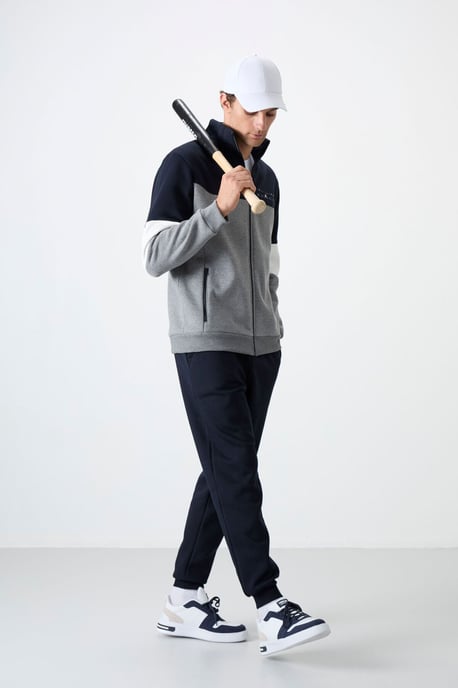 Heren Kleurblok Zip Sweater en Broek Set - Image 4