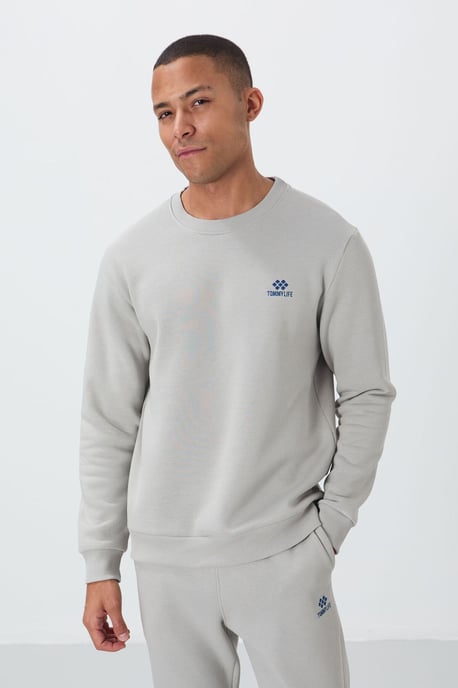 Heren Katoen-polyester Fleece Sweatshirt en Broek Set - Image 2