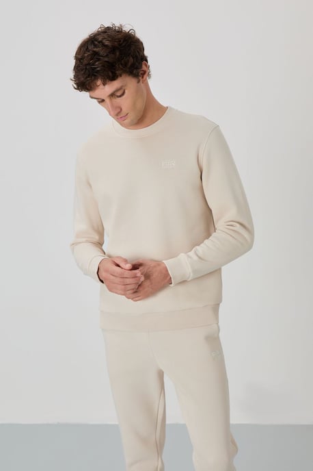 Heren Katoen-Polyester Fleece Sweatshirt en Broek Set - Image 2