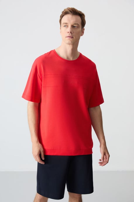 Herrars Stort T-shirt- och Shorts-set i Bomullsmix - Image 5