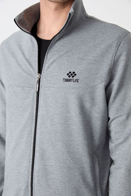 Heren Relaxed Fit Ritskraag Sweatshirt en Broeken Set - Image 2