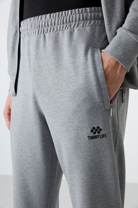 Heren Relaxed Fit Ritskraag Sweatshirt en Broeken Set - Image 5