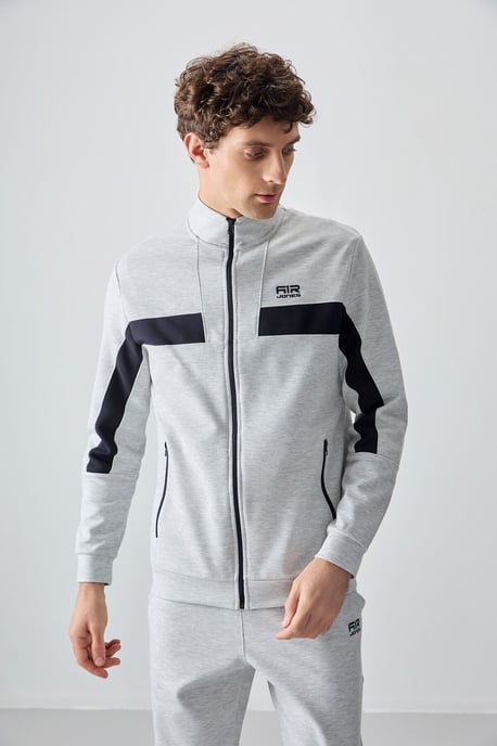 Heren Kleurblok Fleece Sweatshirt en Broek Set - Image 2