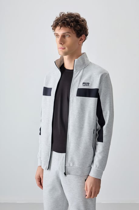 Heren Kleurblok Fleece Sweatshirt en Broek Set - Image 4