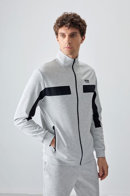 Heren Kleurblok Fleece Sweatshirt en Broek Set - Image 5