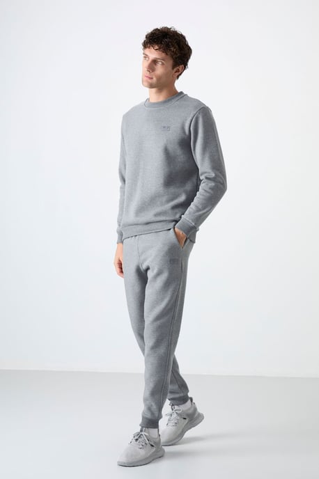 Heren Katoen-Polyester Fleece Sweatshirt en Broek Set - Image 1
