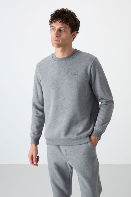 Heren Katoen-Polyester Fleece Sweatshirt en Broek Set - Image 2