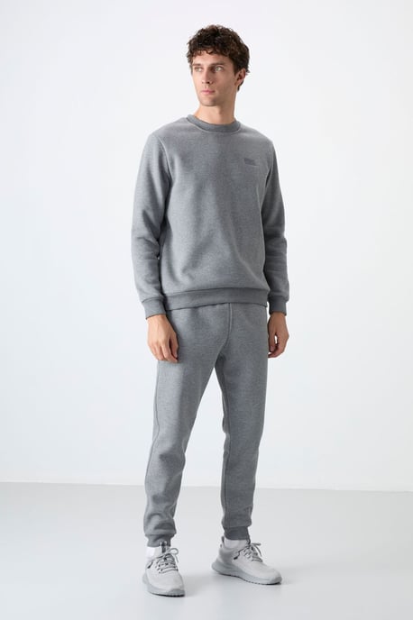 Heren Katoen-Polyester Fleece Sweatshirt en Broek Set - Image 3