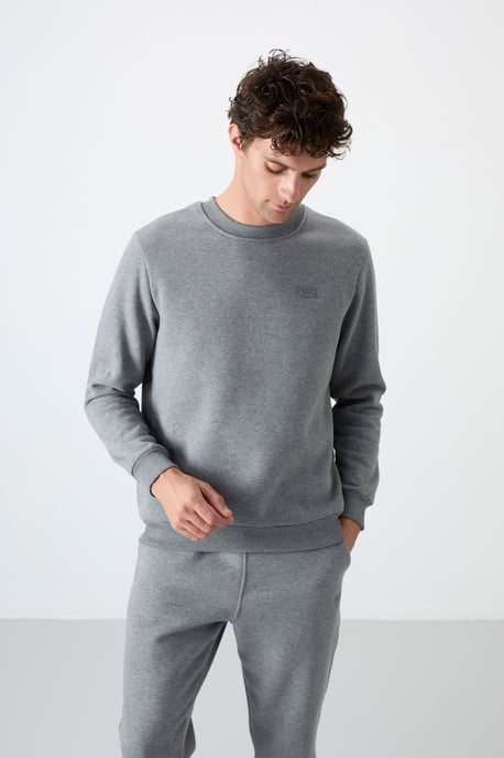 Heren Katoen-Polyester Fleece Sweatshirt en Broek Set - Image 5