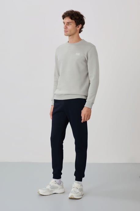 Heren Katoen-Polyester Fleece Sweatshirt en Broek Set - Image 5