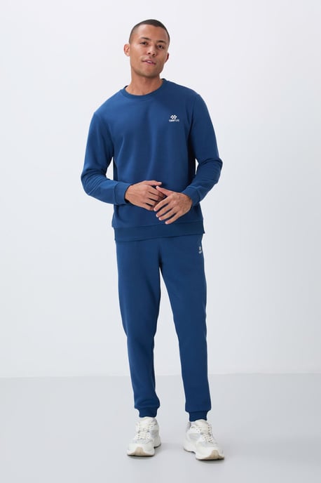 Heren Katoen-polyester Fleece Sweatshirt en Broek Set - Image 4