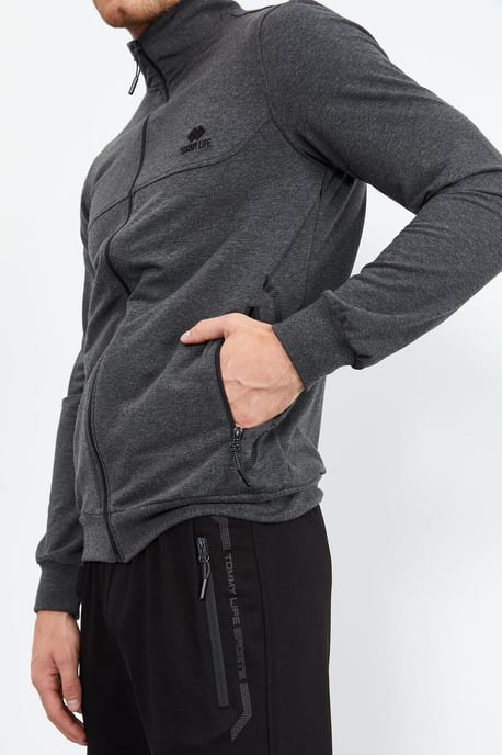 Men's Zip-Front Sweatshirt And Pants Set - Image 2