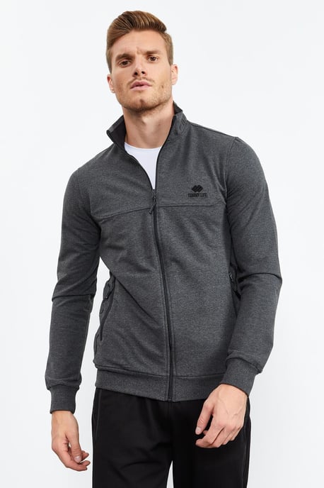 Men's Zip-Front Sweatshirt And Pants Set - Image 3