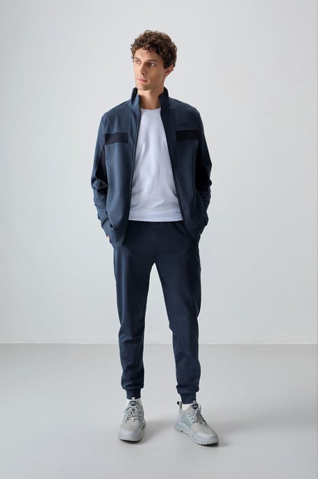 Heren Kleurblok Fleece Sweatshirt en Broek Set - Image 5
