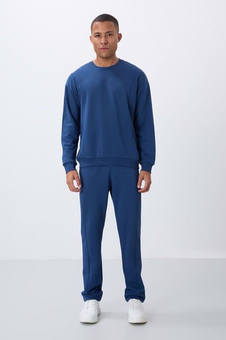 Heren Katoen-Polyester Fleece Sweater en Broek Set - Image 5