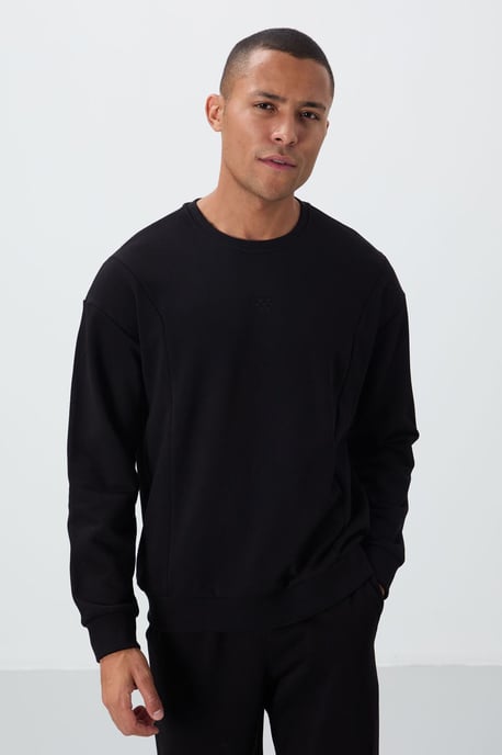 Heren Katoen-Polyester Fleece Sweatshirt en Broek Set - Image 2