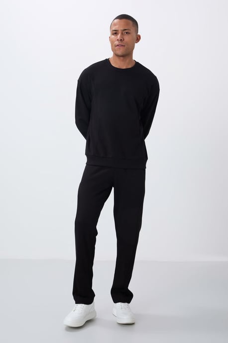 Heren Katoen-Polyester Fleece Sweatshirt en Broek Set - Image 5