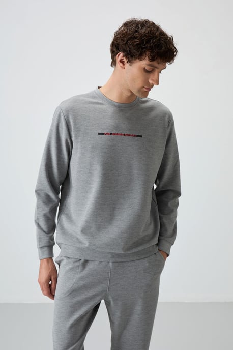 Herrarnas ribbstickade sweatshirt och byxor set - Image 5