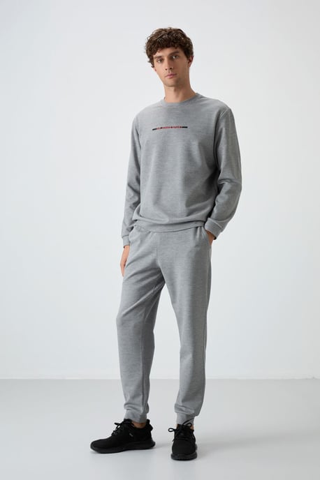Herrarnas ribbstickade sweatshirt och byxor set - Image 6