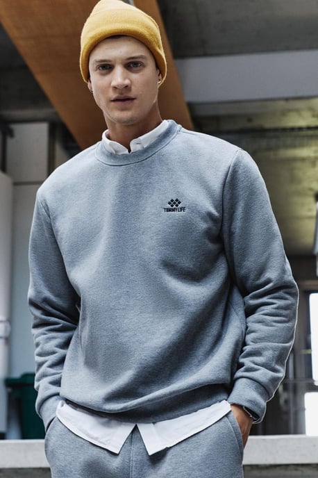 Heren Katoen-polyester Fleece Sweatshirt en Broek Set - Image 2