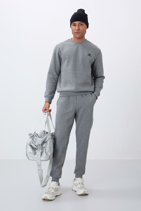 Heren Katoen-polyester Fleece Sweatshirt en Broek Set - Image 4