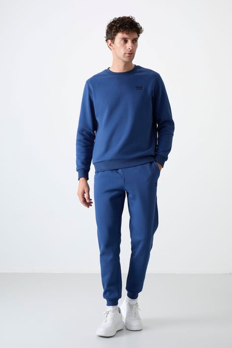 Heren Katoen-Polyester Fleece Sweatshirt en Broek Set - Image 5