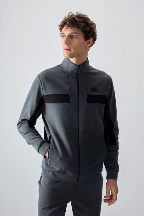 Heren Kleurblok Fleece Sweatshirt en Broek Set - Image 3