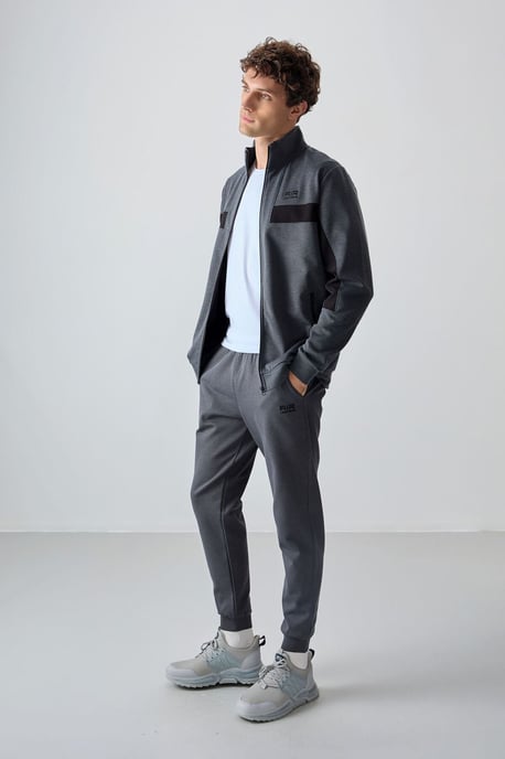 Heren Kleurblok Fleece Sweatshirt en Broek Set - Image 5