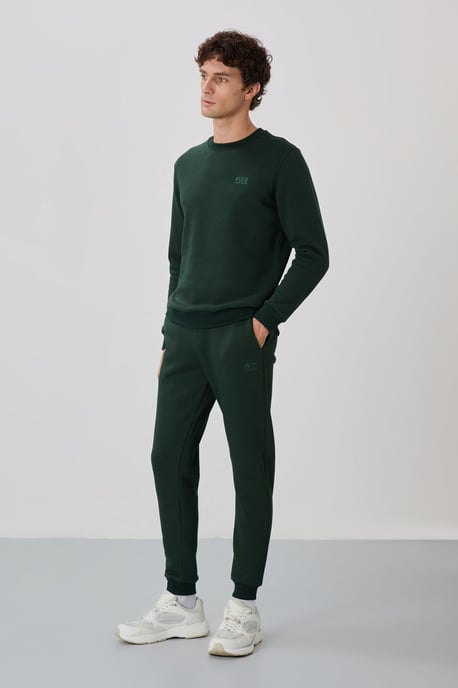 Men's Cotton-Polyester Fleece Sweatshirt And Pants Set - Image 1