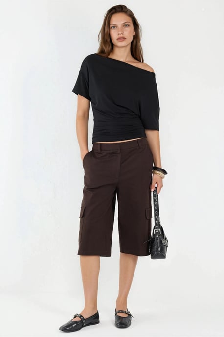 Asymmetrische Hals Zacht Viscose Brei Top - Image 3