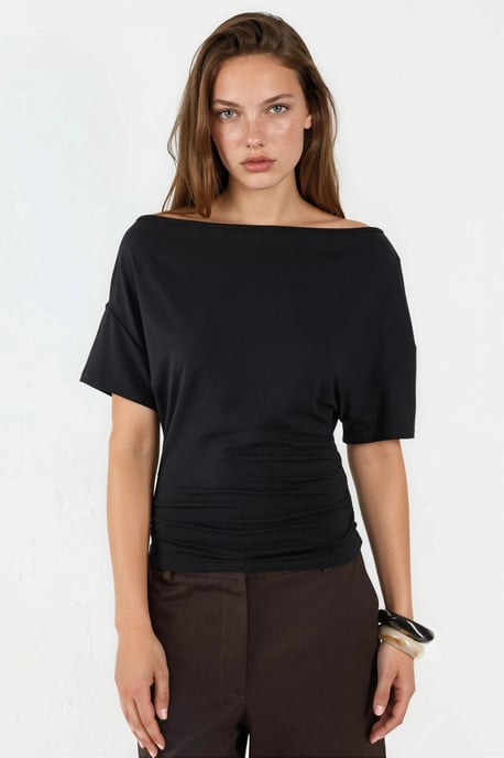 Asymmetrische Hals Zacht Viscose Brei Top - Image 5