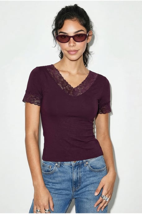 V-hals Slim Fit Blouse - Image 3