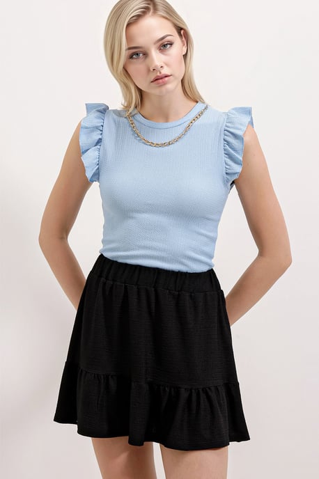 Ribbed Sleeveless Crew Neck Blouse - Image 2