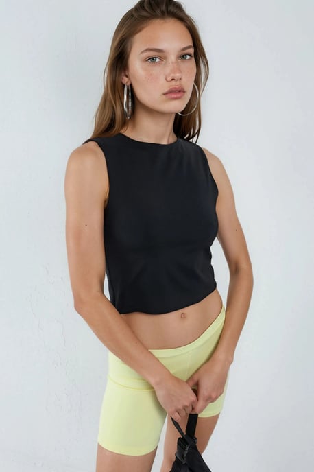Båthalslös Ärm-less Stickad Blus - Image 1