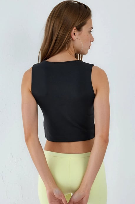 Båthalslös Ärm-less Stickad Blus - Image 3
