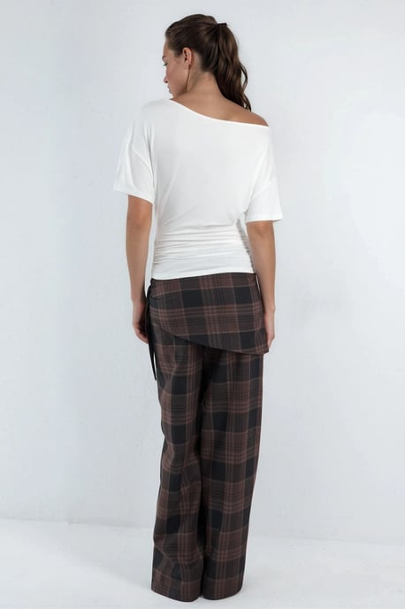 Asymmetrische Hals Zachte Viscose Gebreide Top - Image 3