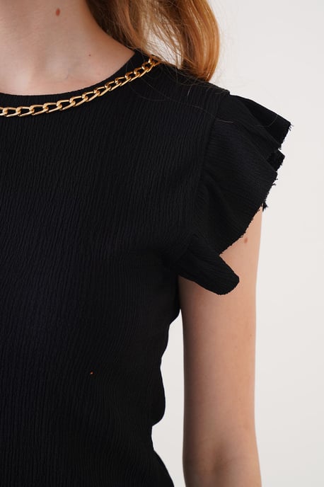 Ribbed Sleeveless Crew Neck Blouse - Image 4