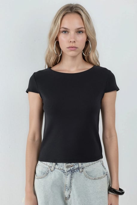 Ronde Hals Korte Mouwen Katoenmix Blouse - Image 6