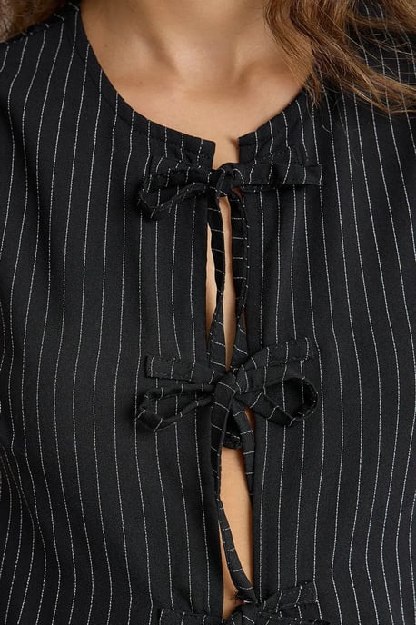 Gestreepte Mouwloze Blouse met Ronde Hals - Image 5