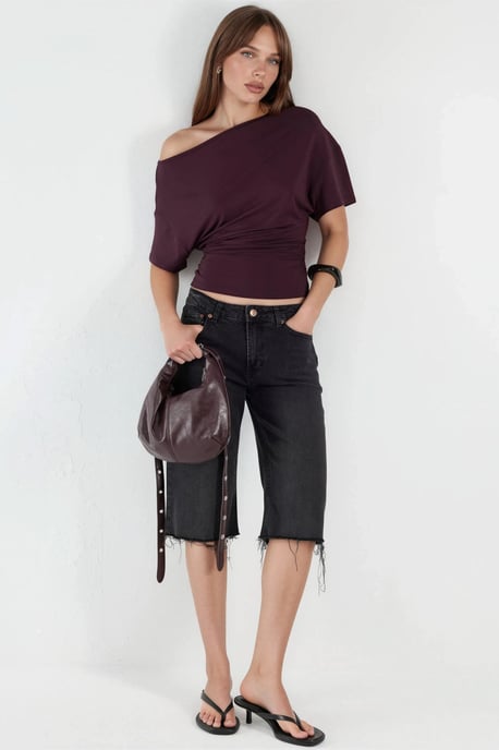 Asymmetrische Hals Zachte Viscose Brei Top - Image 5