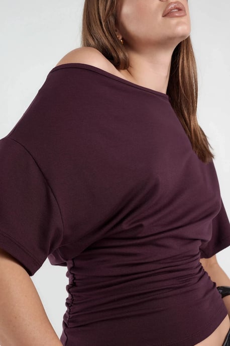 Asymmetrische Hals Zachte Viscose Brei Top - Image 6